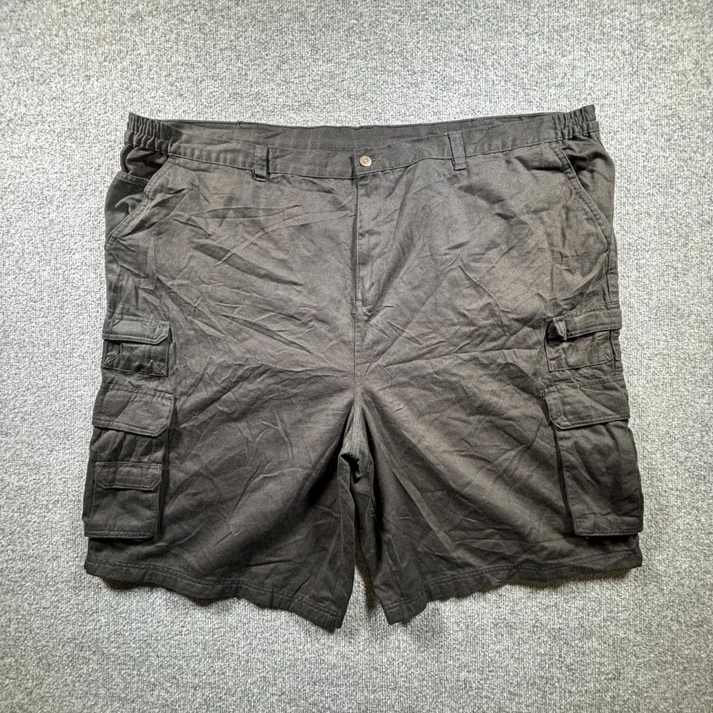 Boulder Creek Cargo Shorts Mens 56 Big Dark Gray Cotton Multi-Pocket Flat Front